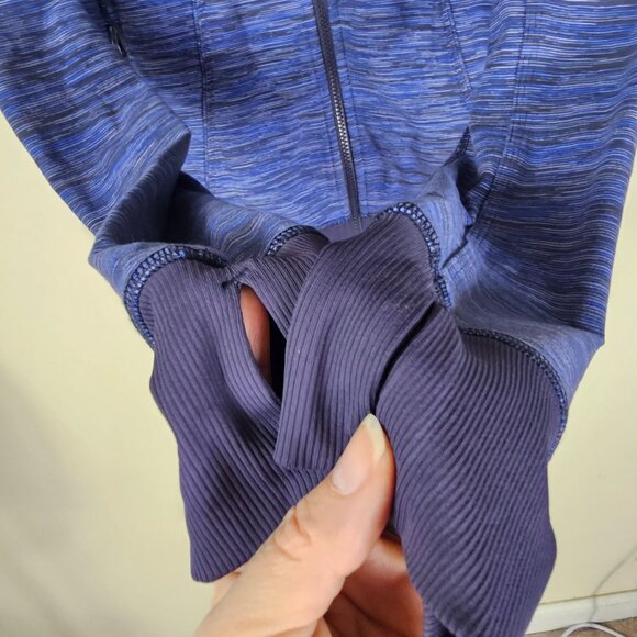 Lululemon Assana Full Zip Jacket 8 Blue Space Dye Athleisure Yoga Active Casual - Picture 9 of 9